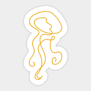 Gold Jellyfish Sticker